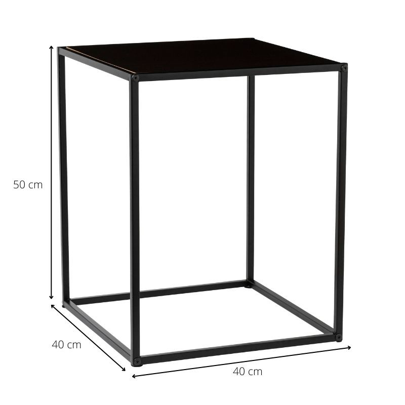 Bijzettafel basix - zwart - 40x40x50 cm