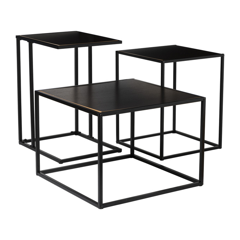 Bijzettafel basix - zwart - 40x40x50 cm