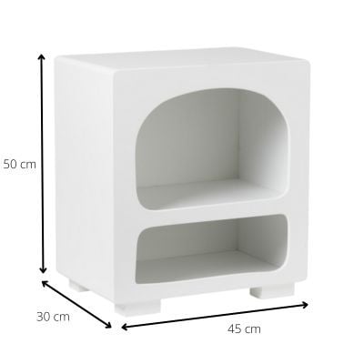 2 vakkenkast Zaha organic - MDF - wit - 50x45x30 cm