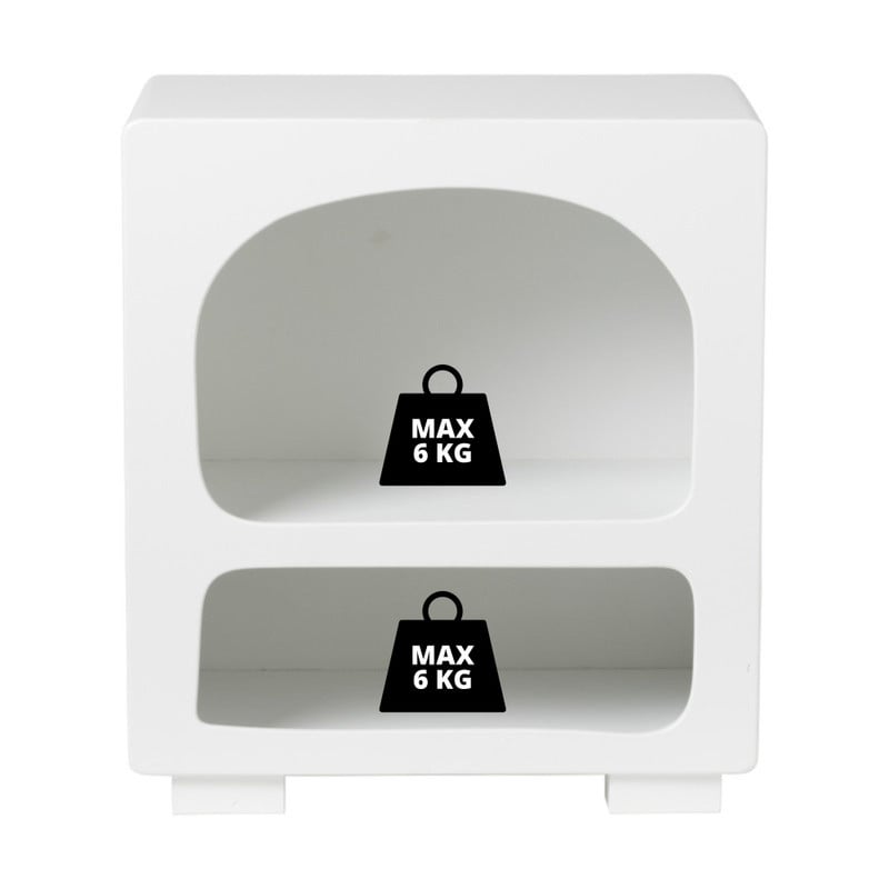 2 vakkenkast Zaha organic - MDF - wit - 50x45x30 cm