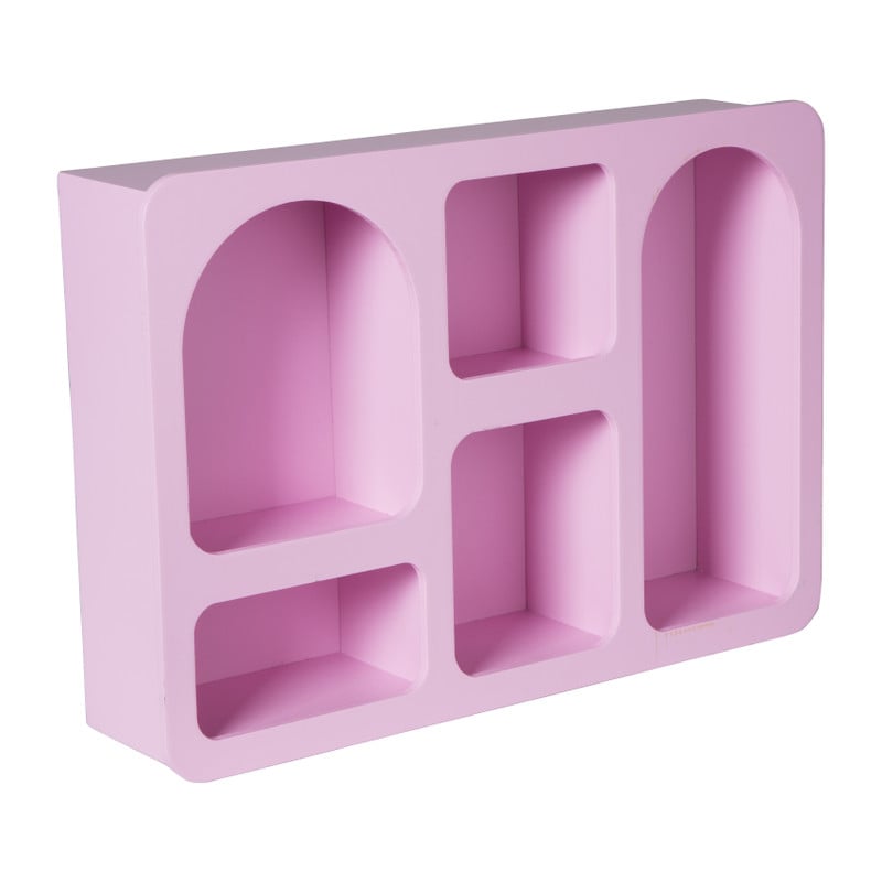 Wandkastje Zaha organic - MDF - roze - 28x40x9 cm