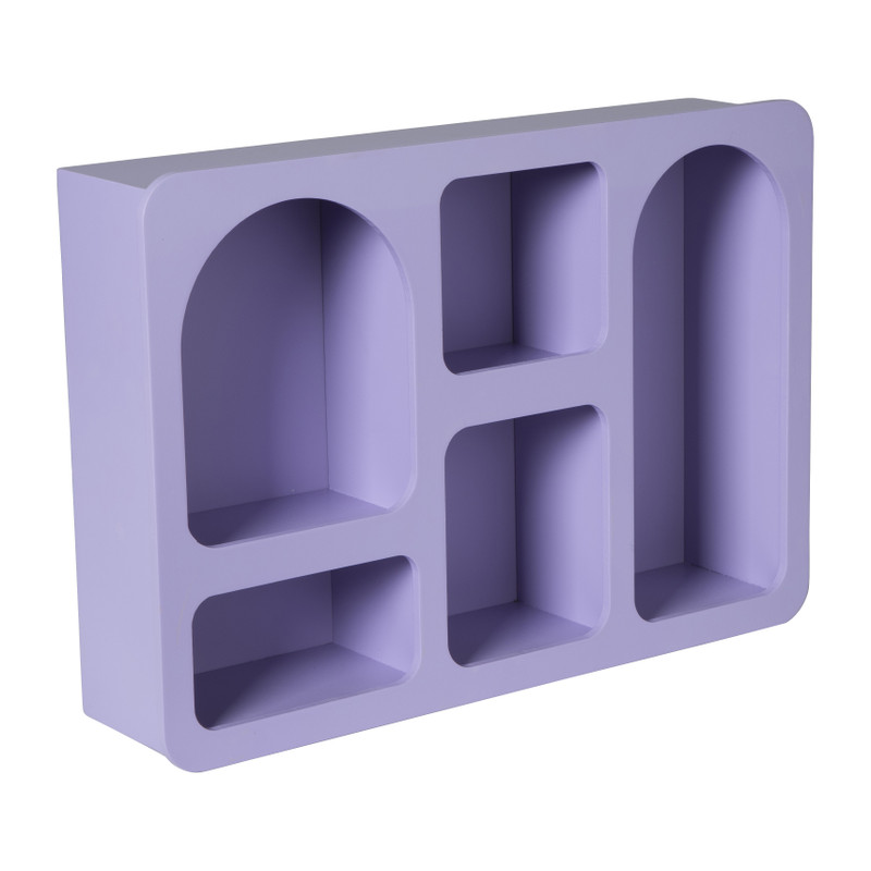 Wandkastje Zaha organic - MDF - paars - 28x40x9 cm