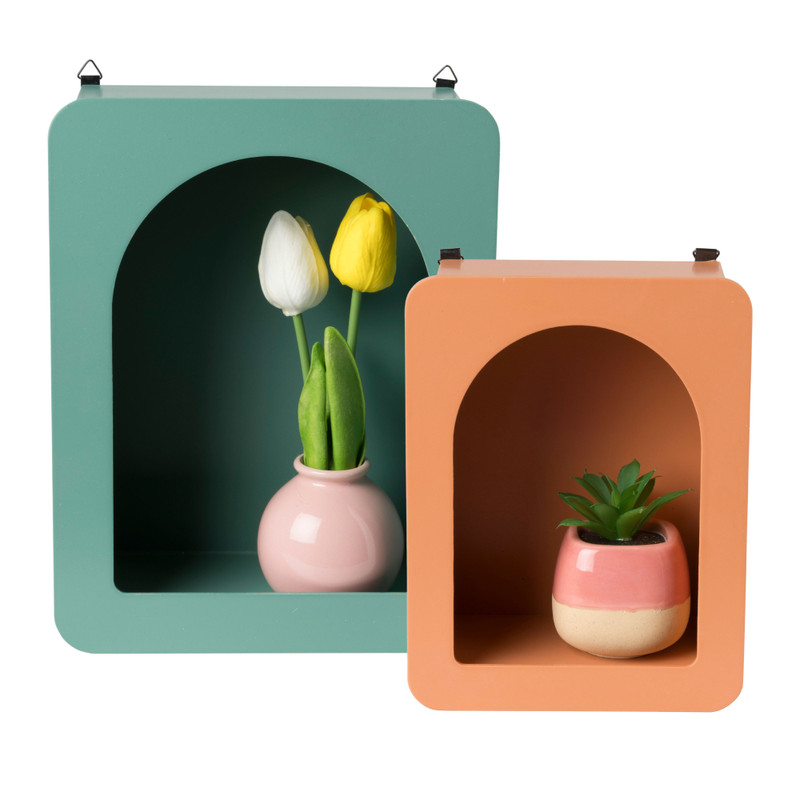 Wandkastje Zaha - groen - 26.8x20.5x10 cm