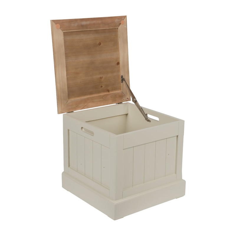 Tafeltje / kist antiek look - 41x41x37 cm 