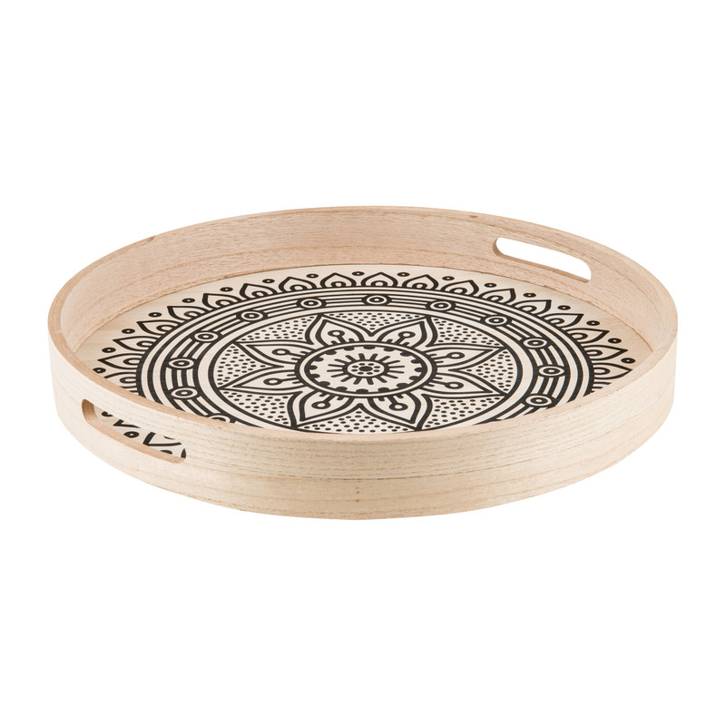 Mand Malmo met dienblad - metaal - 40x40x44 cm