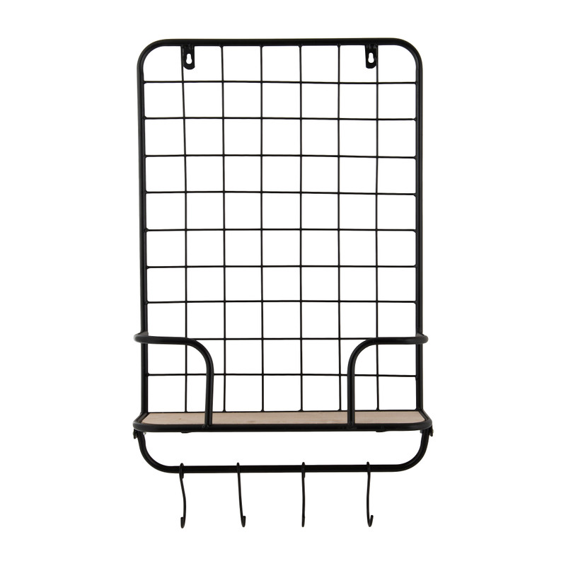 Wandrekje met plank en haken - 40x12x53 cm 