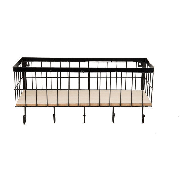 Wandrek met 5 haken - 48x17x27 cm