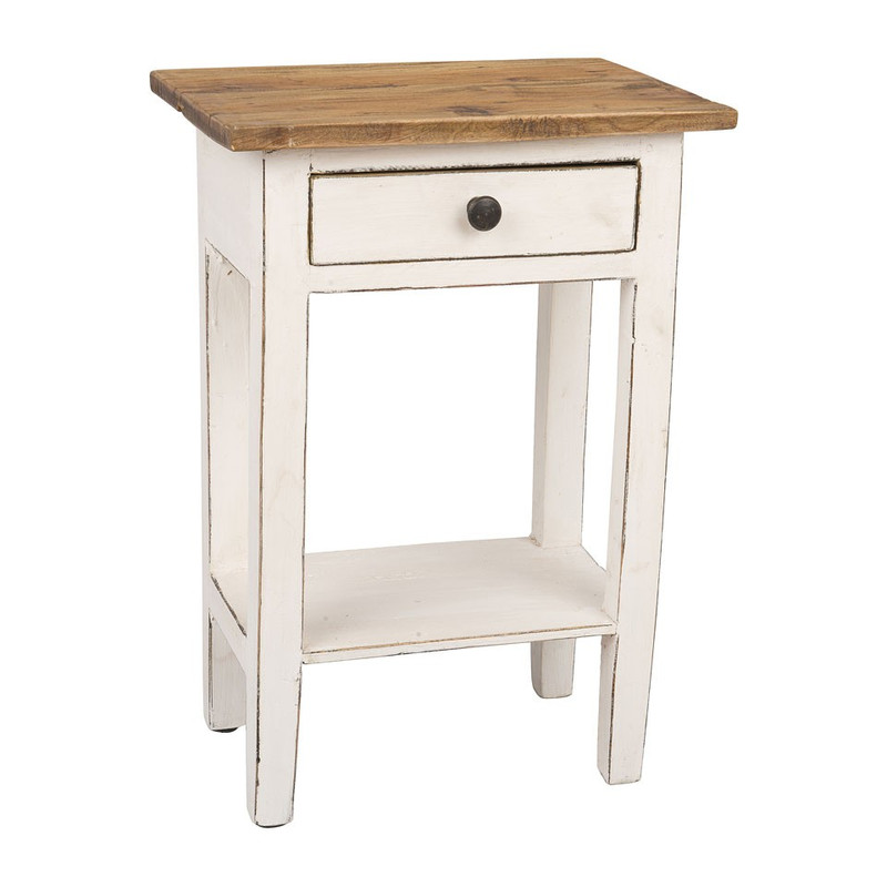 Sidetable retro - 35x25x50 cm - wit