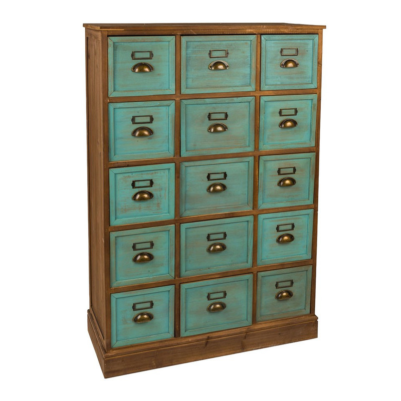 Apothekerskast hoog - 15 laden 