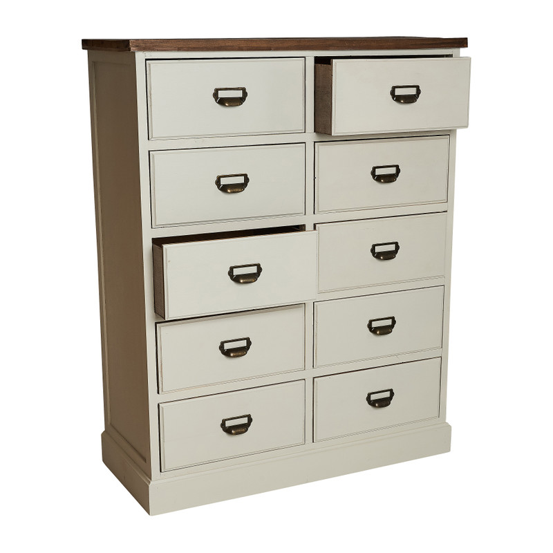 Apothekerskast  - wit - 10 laden 