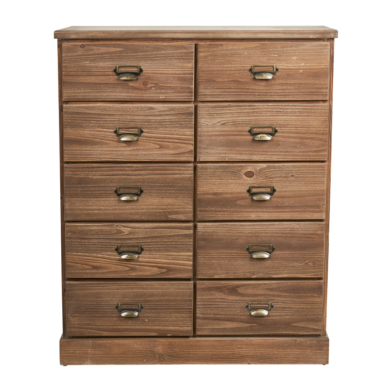 Apothekerskast - bruin - 10 laden