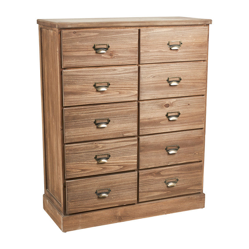 Apothekerskast - bruin - 10 laden