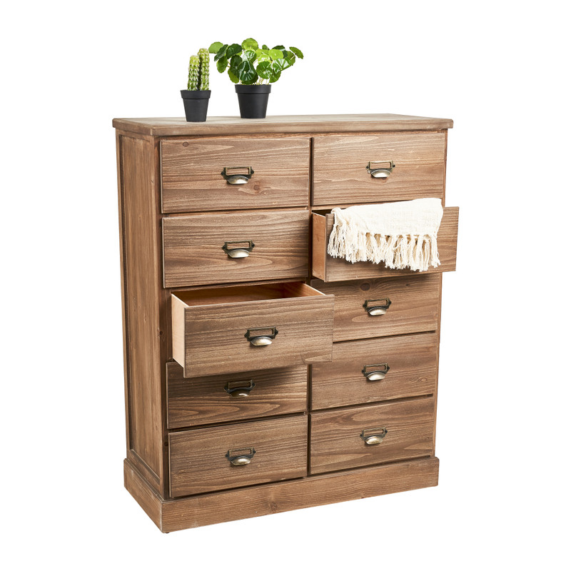 Apothekerskast - bruin - 10 laden