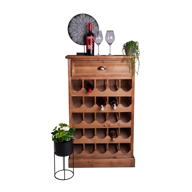 Wijnkast met lade - 63x30x108 cm