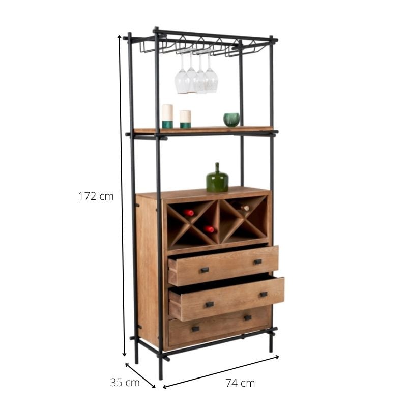 Wijnkast Corsica - 74x35x172 cm 