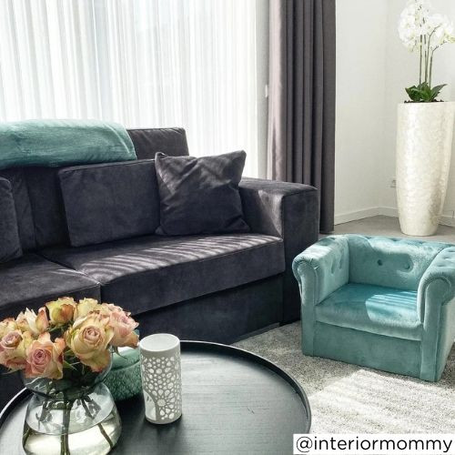 Kids stoeltje velvet - blauw