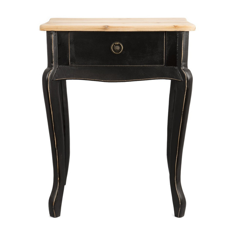 Sidetable hout - 44x32x57 cm - zwart