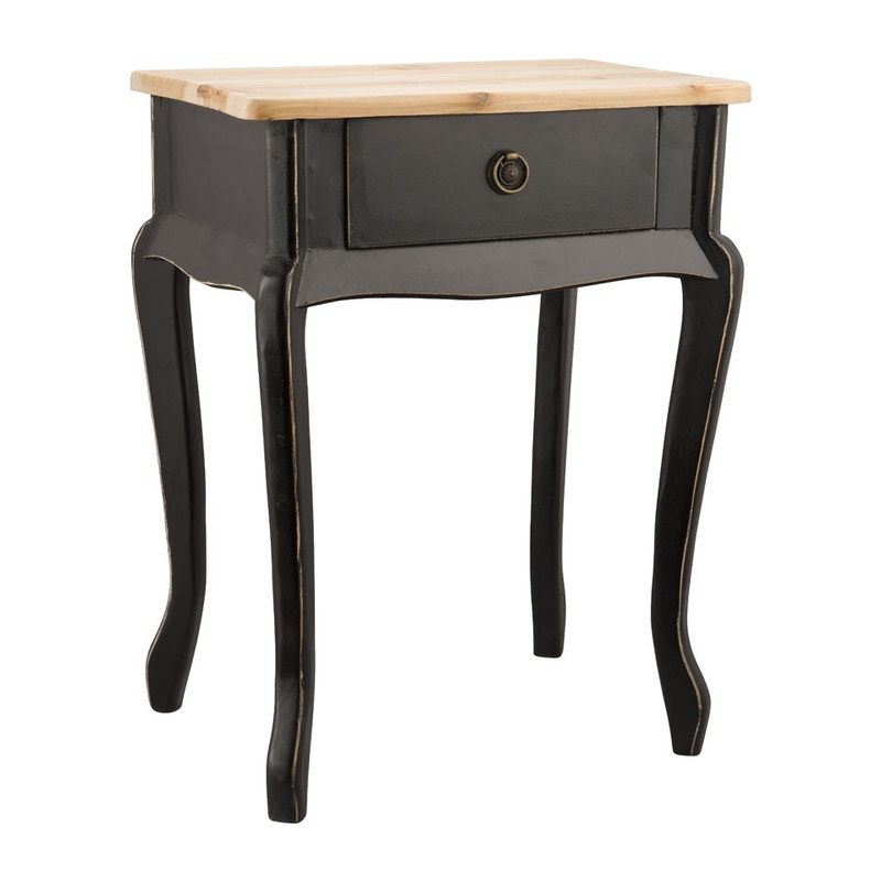 Sidetable hout - 44x32x57 cm - zwart
