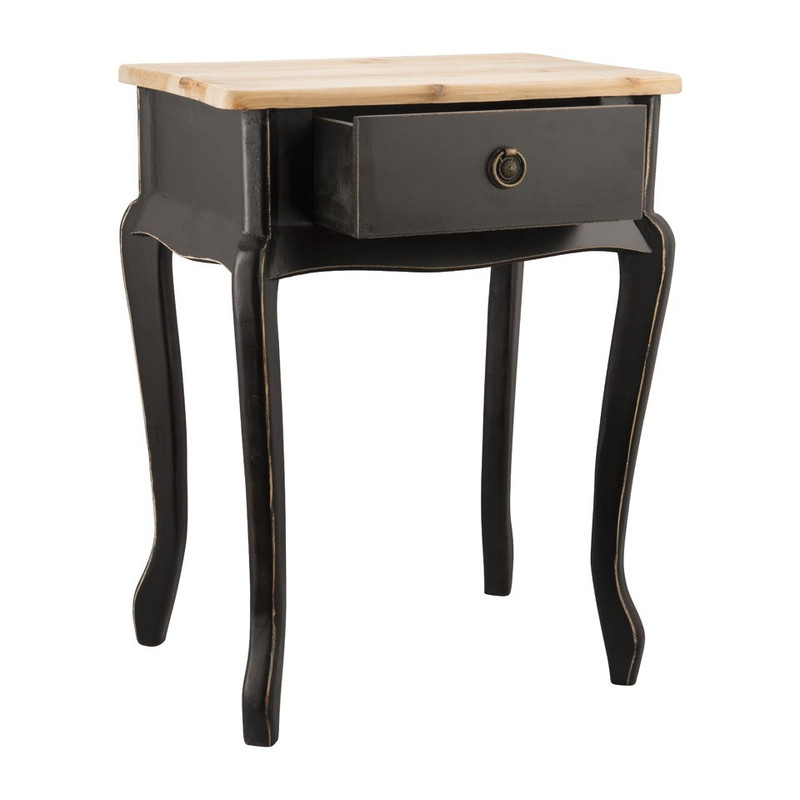 Sidetable hout - 44x32x57 cm - zwart
