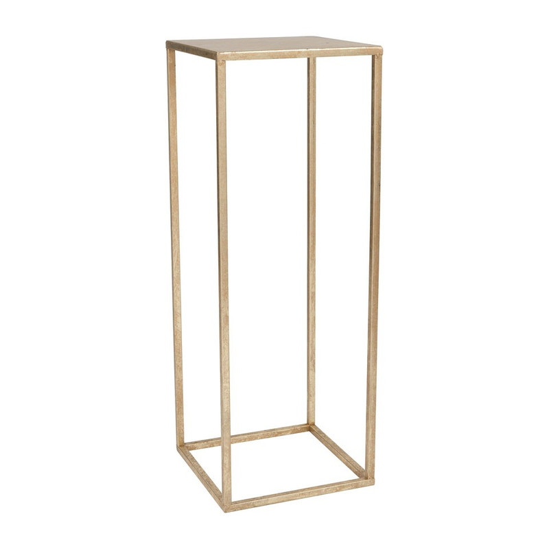 Bijzettafeltje antic gold - 27x27x75 cm