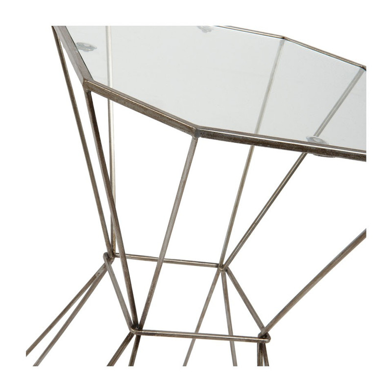 Bijzettafeltje glazen blad - diabolo - 40x55 cm