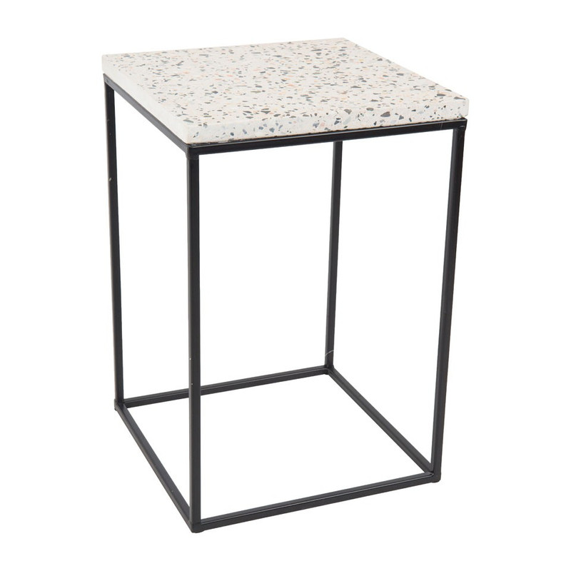Bijzettafeltje terrazzo - 30x30x44 cm