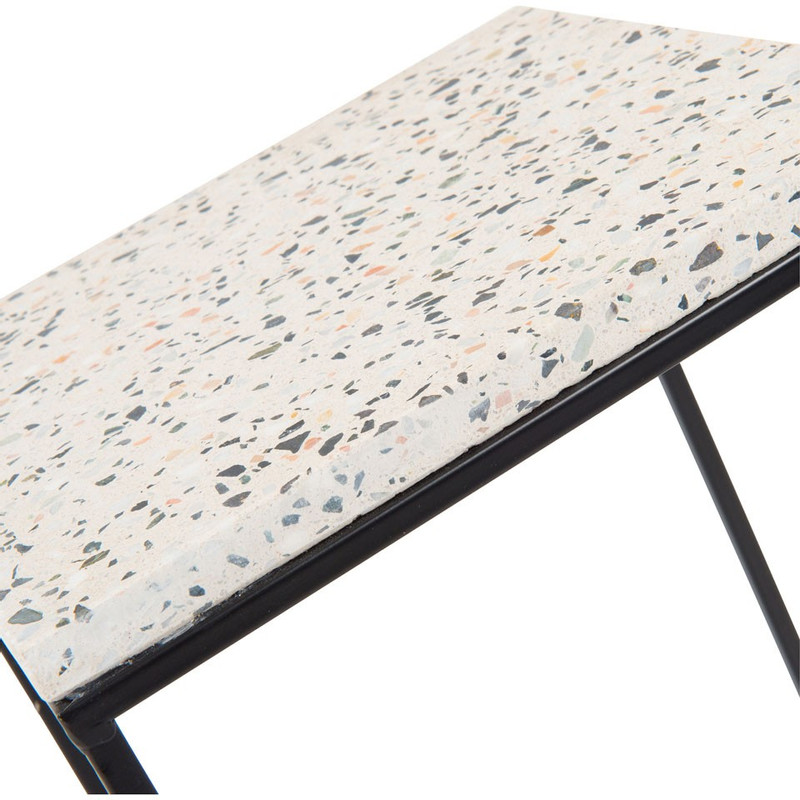 Bijzettafeltje terrazzo - 30x30x44 cm