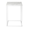 Bijzettafel marmer - wit/grijs - 35x35x50 cm