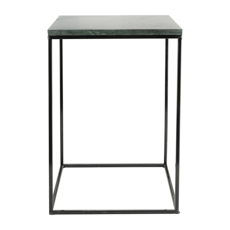 Bijzettafel marmer - zwart/groen - 35x35x50 cm