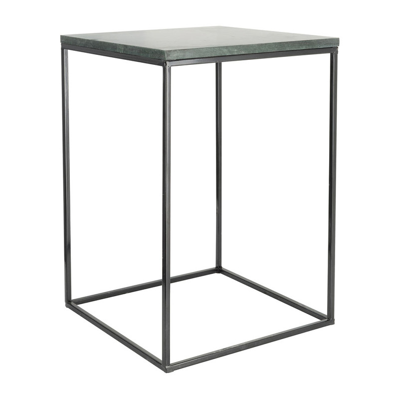 Bijzettafel marmer - zwart/groen - 35x35x50 cm