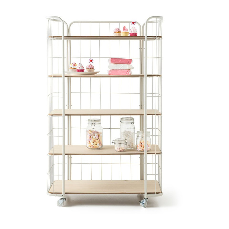 Bakkerskast - 5 planken - wit