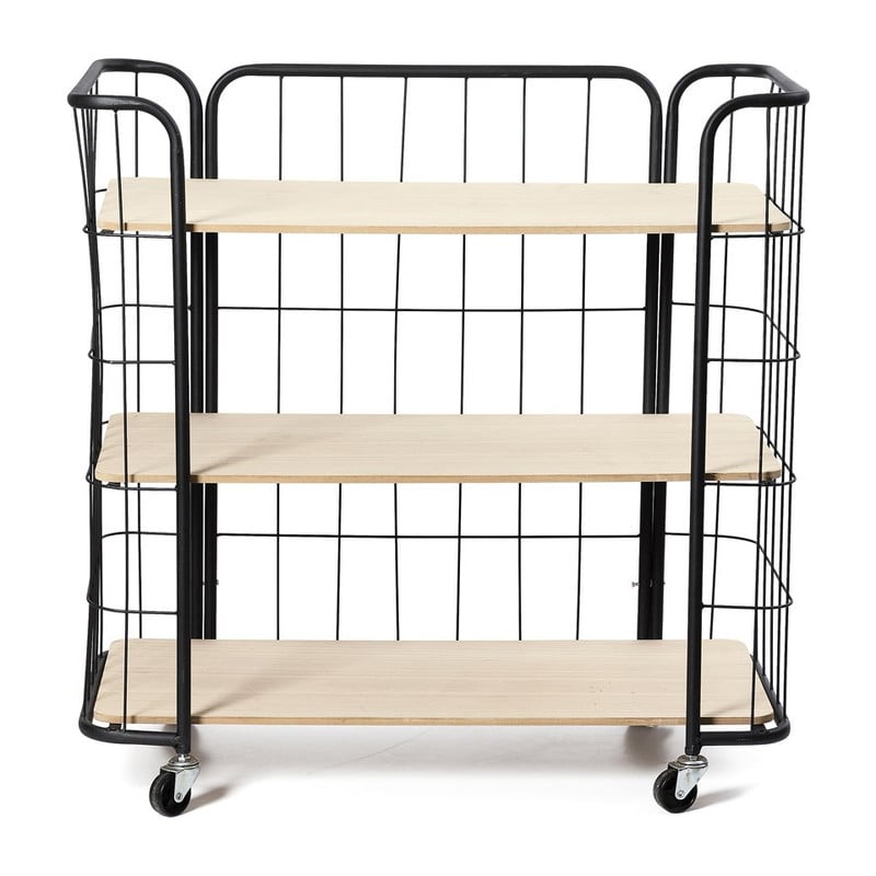 Bakkerskast breed - 3 planken - zwart