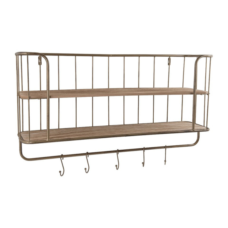 Wand-bakkerskast met haken - antic gold - 80x21x42 cm