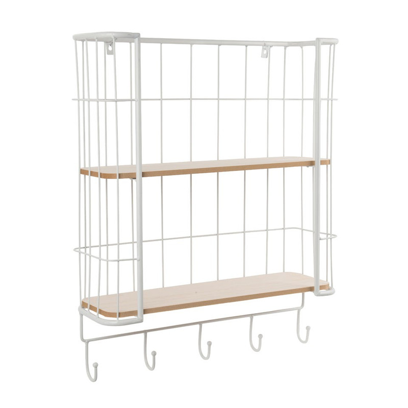 Wand-bakkerskastje met haken - 16x51x62 cm - wit