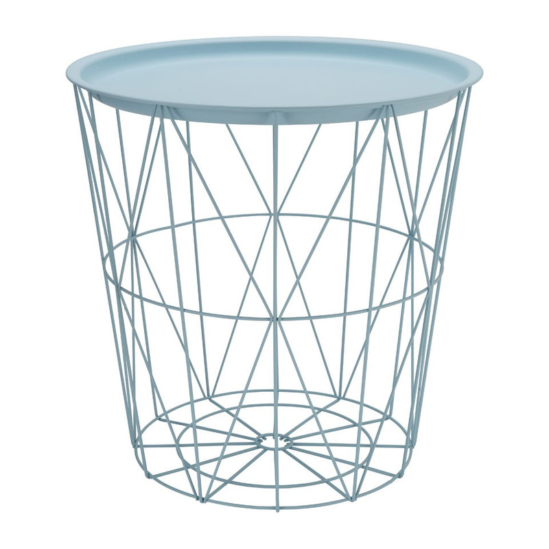 Opbergmand Malmö met dienblad - blauw - 40x41 cm