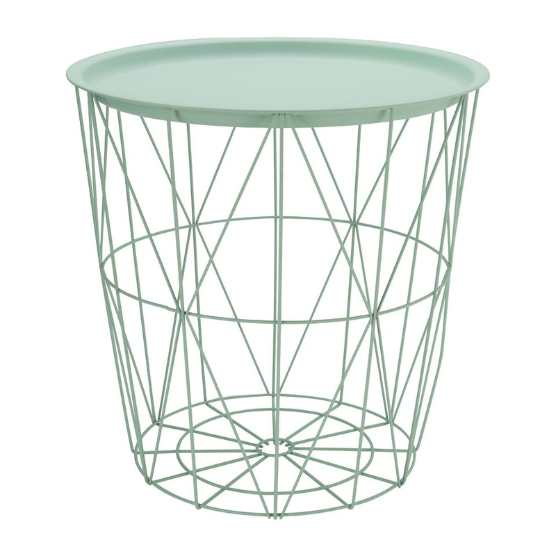 Opbergmand Malmö met dienblad - groen - 40x41 cm