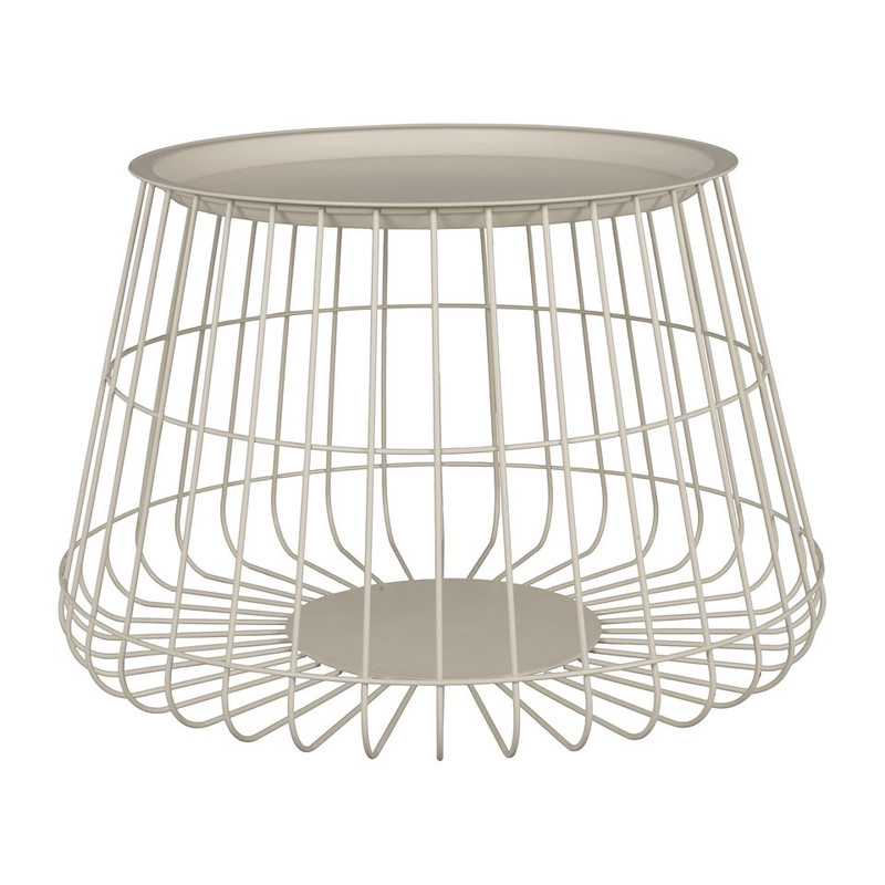 Opbergmand met dienblad Malmö - wit - 56x36 cm