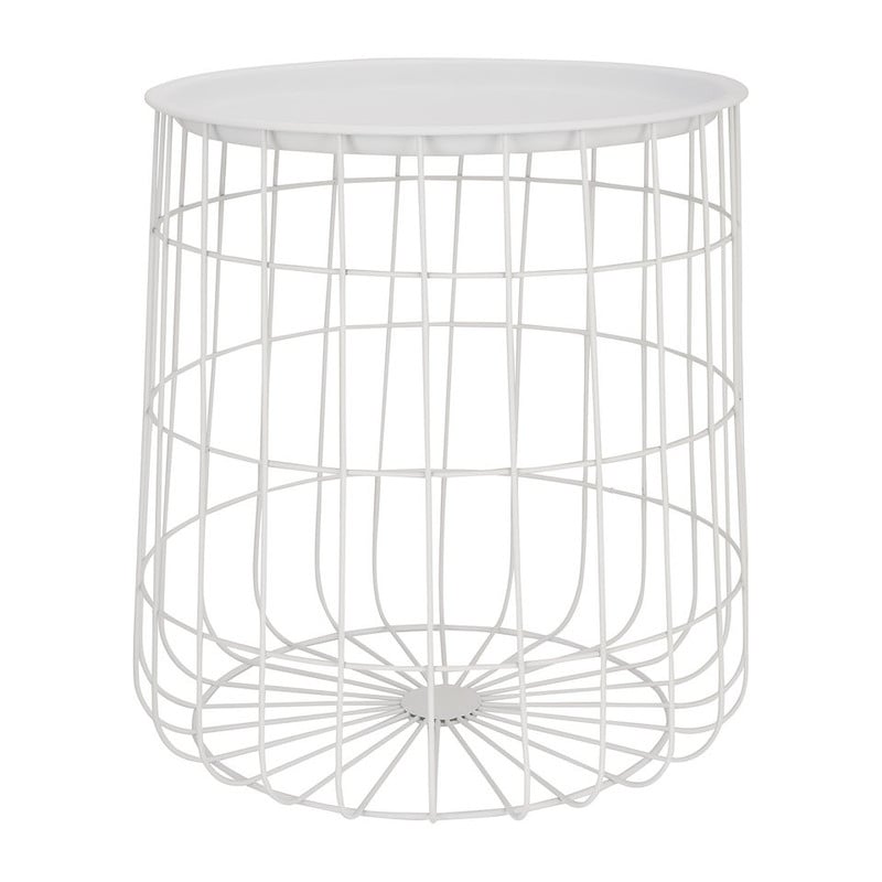 Opbergmand met dienblad Malmö - wit - 42x41 cm 