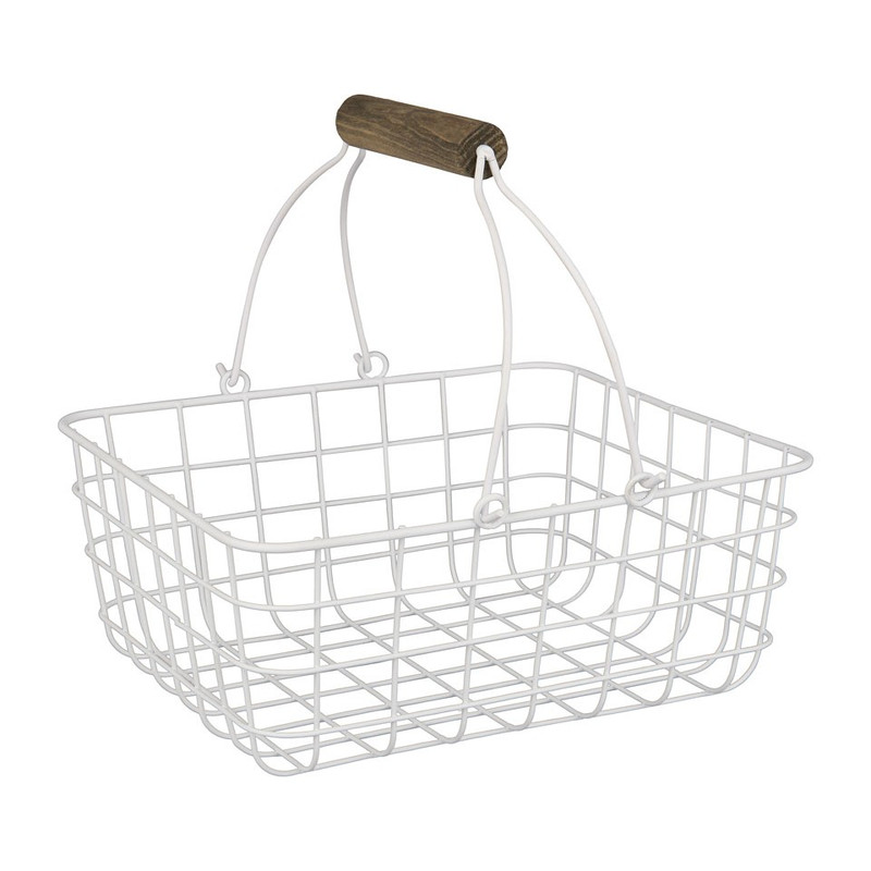 Draadmandje Malmö - 23x19x20 cm - wit