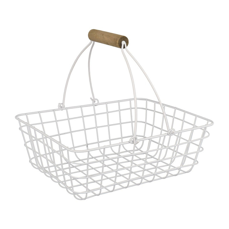 Draadmand - 26x21x24 cm - wit