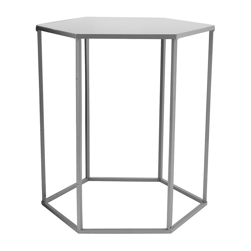 Bijzettafeltje 6-kant - grijs - 40x45x50 cm