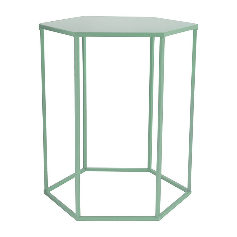 Bijzettafeltje 6-kant - groen - 35x40x45 cm