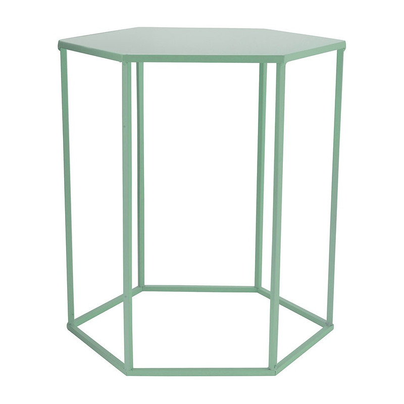 Bijzettafeltje 6-kant - groen - 40x45x50 cm