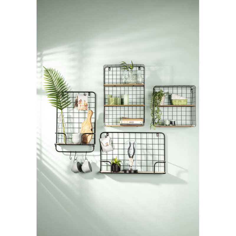 Wandrekje Malmo met twee planken  - 60x15x40 cm