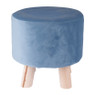Krukje velvet met mini pootjes - blauw - ø28x28 cm 