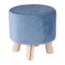 Krukje velvet met mini pootjes - blauw - ø28x28 cm 