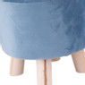 Krukje velvet met mini pootjes - blauw - ø28x28 cm 