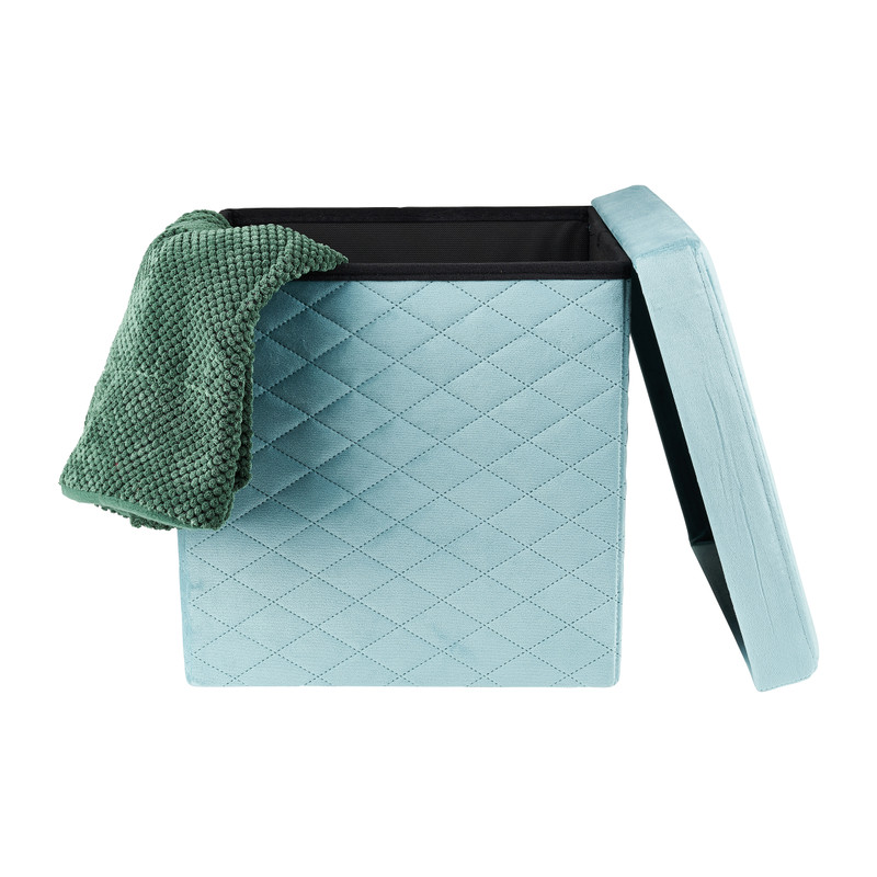 Opbergpoef opvouwbaar - blauw - 38x38x38 cm 
