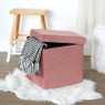 Opbergpoef opvouwbaar - oud roze - 38x38x38 cm 