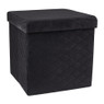 Opbergpoef opvouwbaar - zwart - 38x38x38 cm 